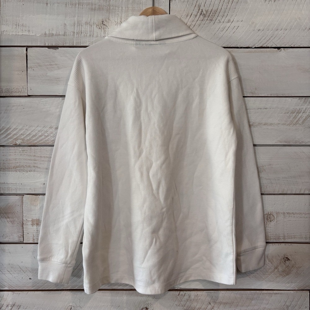 Lands End Turtle Neck Sweater White Sz‎ Medium Pull Over - Picture 2 of 4